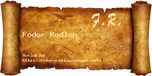 Fodor Rodion névjegykártya